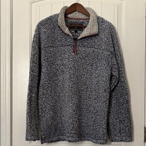 True Grit Gray Sherpa Quarter Zip Pullover — Fits Like Men’s Large